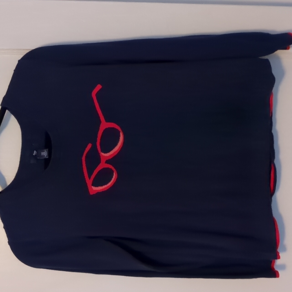 Navy Graphic Sweater, Gap, Size M